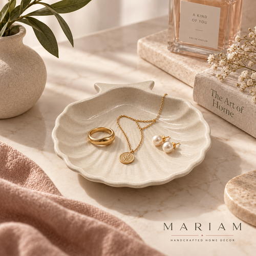 Shell Concrete Tray – Handmade